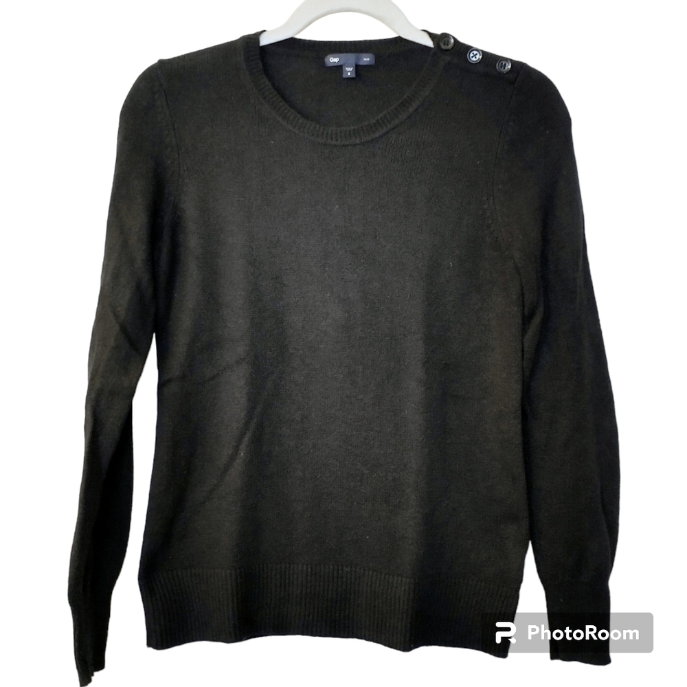 Women's Gap Luxe Angora Blend Black Long Sleeve Sweater Size Small
